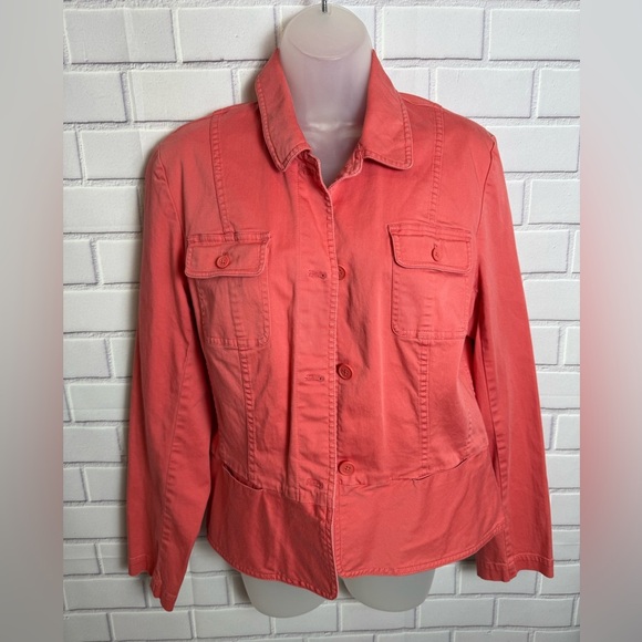 Talbots orange stretch blazer Jacket Lightweight Tailored/size 10 - Picture 2 of 8